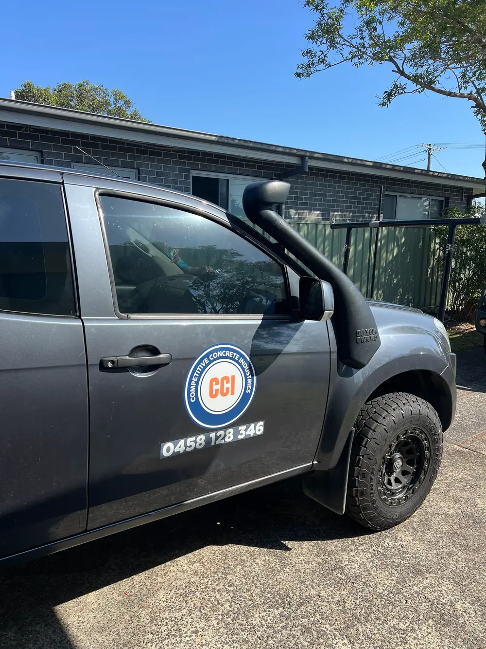 Branded Competitive Concrete Industries work vehicle